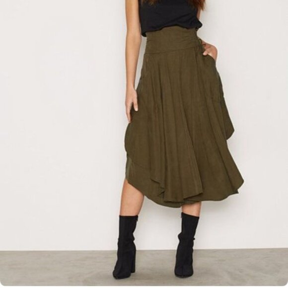 NWOT Free People - Free Falling Military Skirt (Deep Olive, Size 8) - Picture 4 of 6